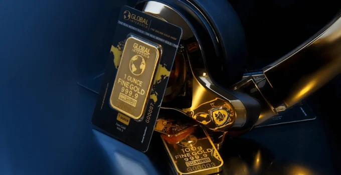 Stacked gold bars symbolizing sovereign reserves secured on blockchain